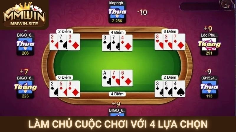 Game Bài MMWIN – Thiên Đường Đổi Thưởng Dành Cho Bạn 2 Làm chủ cuộc chơi với 4 lựa chọn